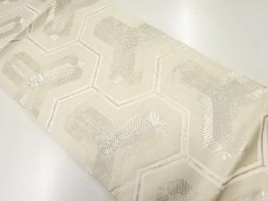 アンティーク　松皮菱模様織出し袋帯（材料）